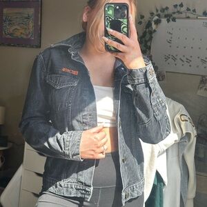 vintage calvin klein black denim jacket